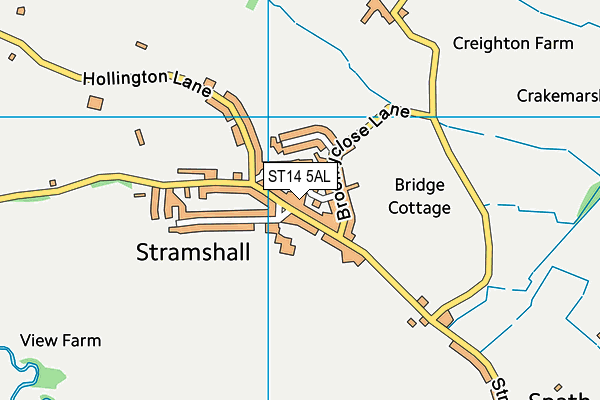 ST14 5AL map - OS VectorMap District (Ordnance Survey)