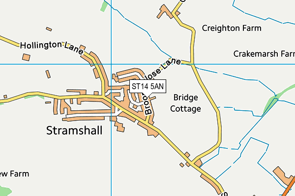 ST14 5AN map - OS VectorMap District (Ordnance Survey)
