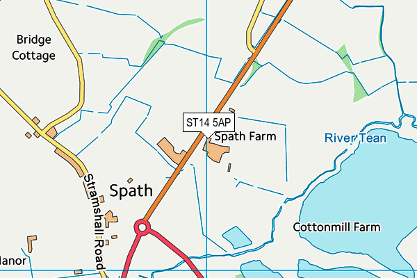 ST14 5AP map - OS VectorMap District (Ordnance Survey)