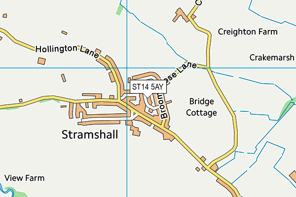 ST14 5AY map - OS VectorMap District (Ordnance Survey)