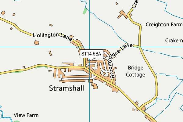 ST14 5BA map - OS VectorMap District (Ordnance Survey)