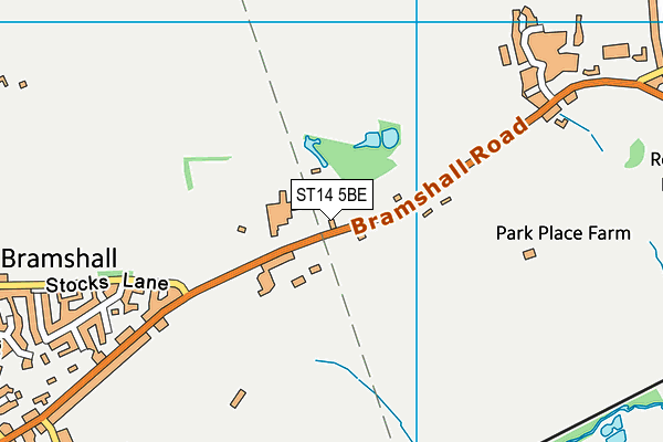 ST14 5BE map - OS VectorMap District (Ordnance Survey)