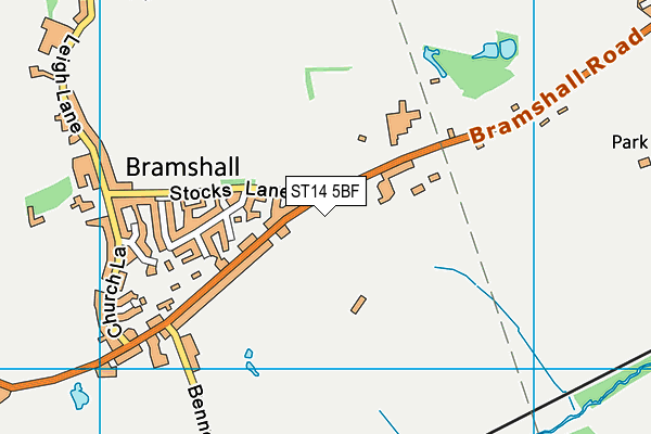 ST14 5BF map - OS VectorMap District (Ordnance Survey)