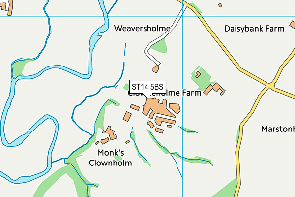 Abbotsholme School map (ST14 5BS) - OS VectorMap District (Ordnance Survey)