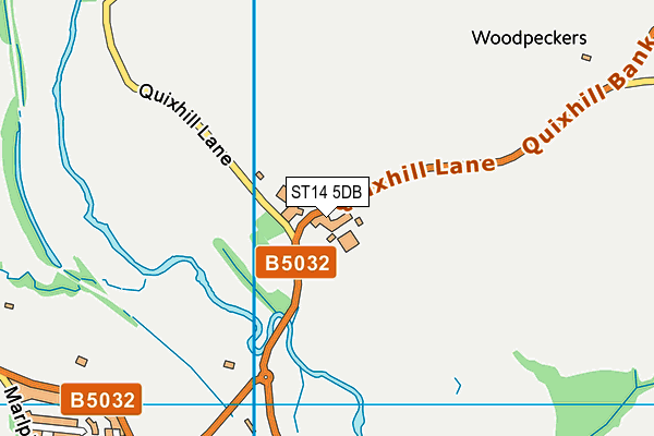ST14 5DB map - OS VectorMap District (Ordnance Survey)