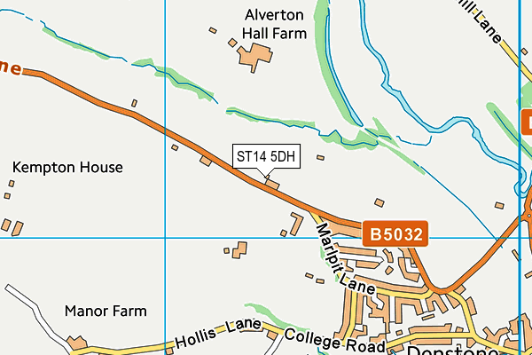 ST14 5DH map - OS VectorMap District (Ordnance Survey)
