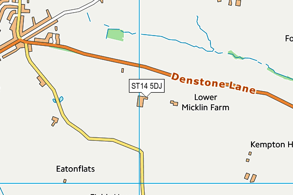 ST14 5DJ map - OS VectorMap District (Ordnance Survey)