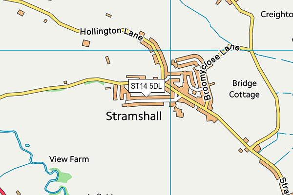 ST14 5DL map - OS VectorMap District (Ordnance Survey)