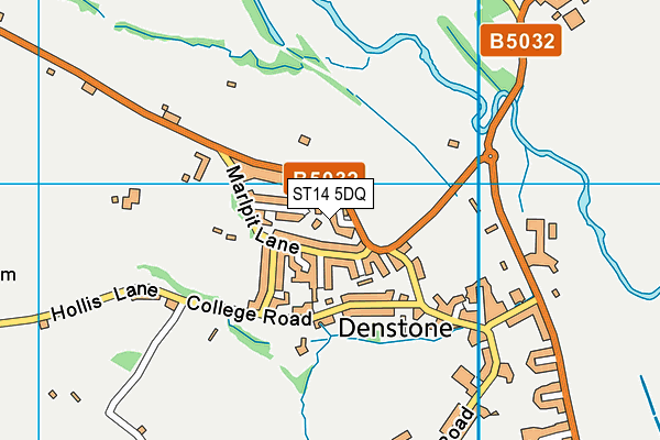 ST14 5DQ map - OS VectorMap District (Ordnance Survey)