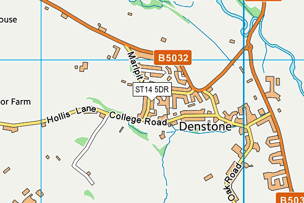 ST14 5DR map - OS VectorMap District (Ordnance Survey)