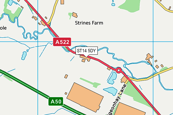 ST14 5DY map - OS VectorMap District (Ordnance Survey)