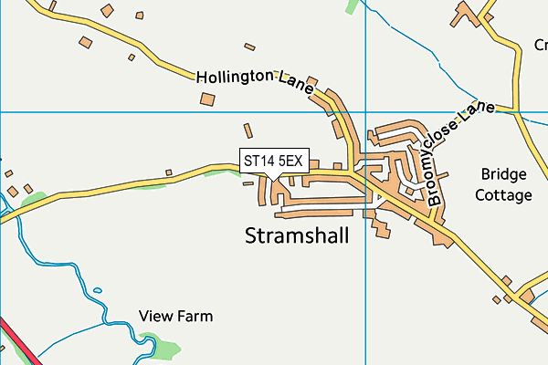 ST14 5EX map - OS VectorMap District (Ordnance Survey)
