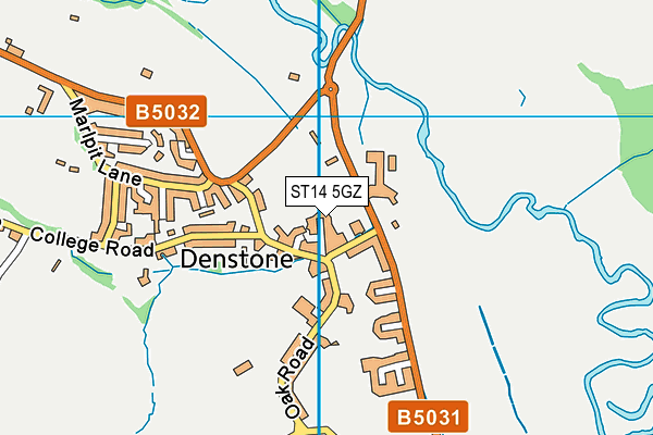 ST14 5GZ map - OS VectorMap District (Ordnance Survey)