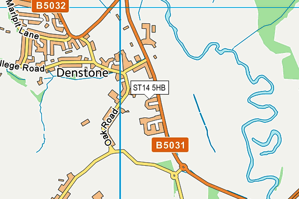 ST14 5HB map - OS VectorMap District (Ordnance Survey)