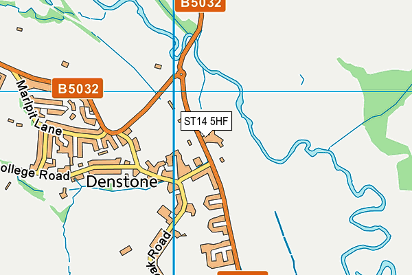 ST14 5HF map - OS VectorMap District (Ordnance Survey)
