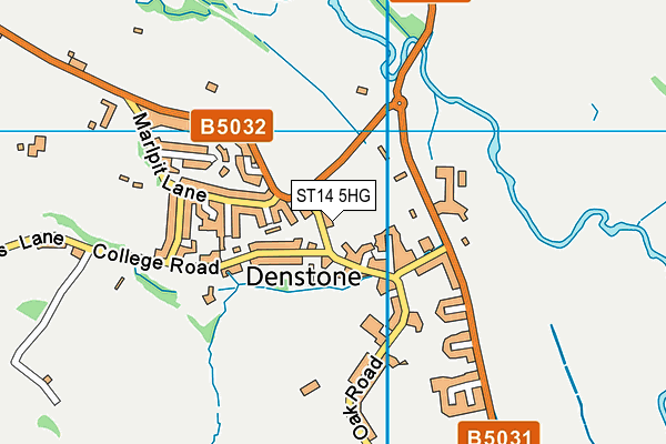 ST14 5HG map - OS VectorMap District (Ordnance Survey)