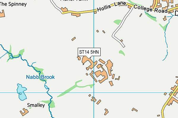 Denstone College map (ST14 5HN) - OS VectorMap District (Ordnance Survey)
