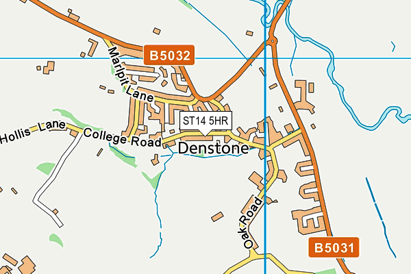 ST14 5HR map - OS VectorMap District (Ordnance Survey)