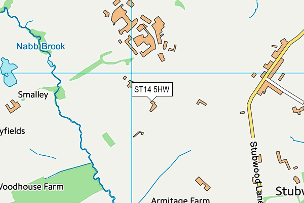ST14 5HW map - OS VectorMap District (Ordnance Survey)