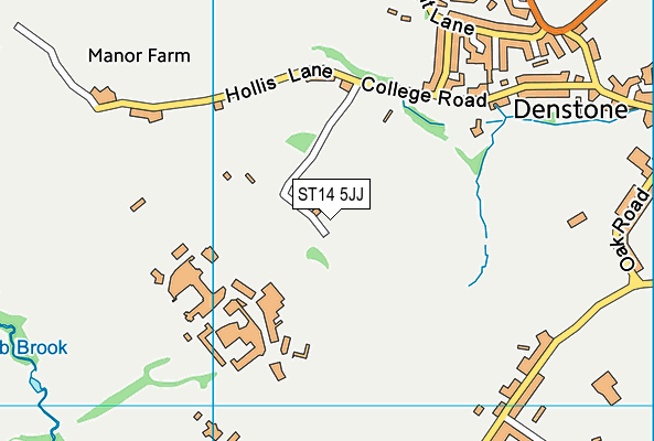 ST14 5JJ map - OS VectorMap District (Ordnance Survey)