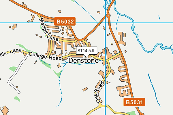 ST14 5JL map - OS VectorMap District (Ordnance Survey)