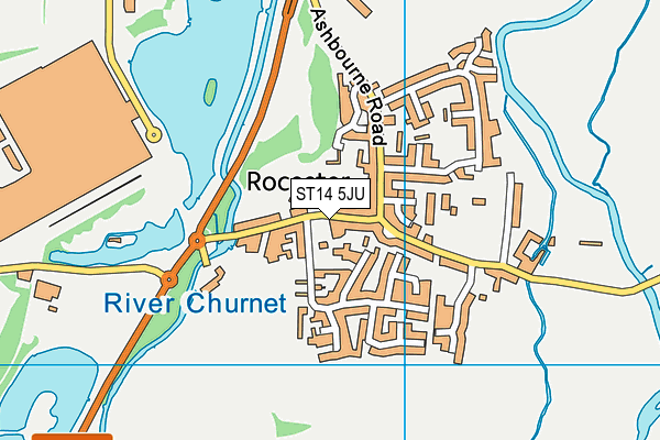 ST14 5JU map - OS VectorMap District (Ordnance Survey)