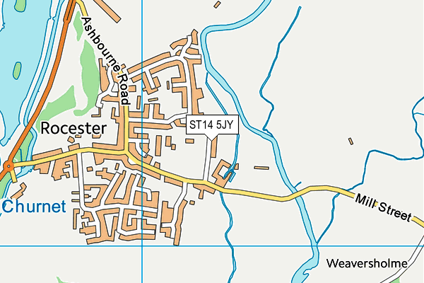 ST14 5JY map - OS VectorMap District (Ordnance Survey)