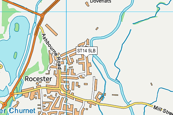 ST14 5LB map - OS VectorMap District (Ordnance Survey)