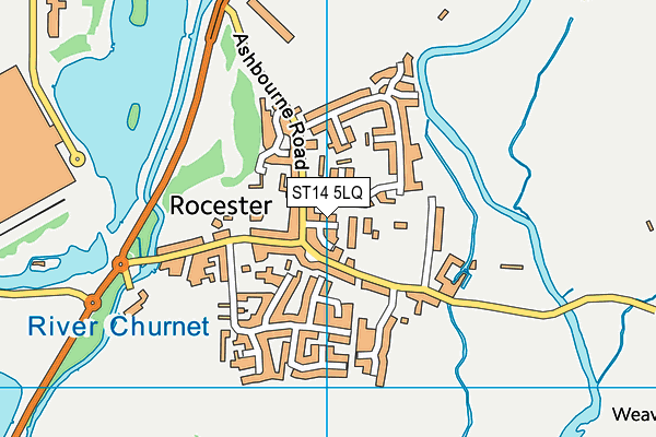 ST14 5LQ map - OS VectorMap District (Ordnance Survey)