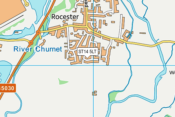 ST14 5LT map - OS VectorMap District (Ordnance Survey)