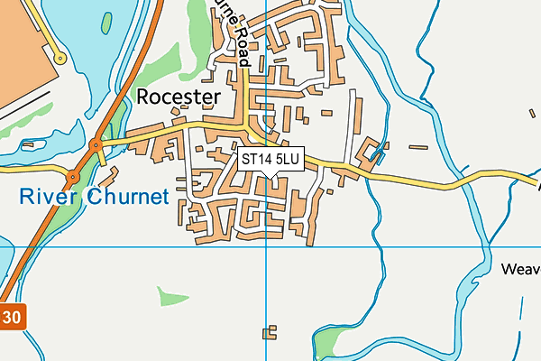 ST14 5LU map - OS VectorMap District (Ordnance Survey)