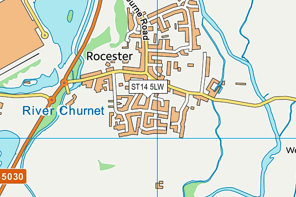 ST14 5LW map - OS VectorMap District (Ordnance Survey)
