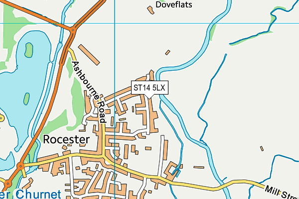 ST14 5LX map - OS VectorMap District (Ordnance Survey)