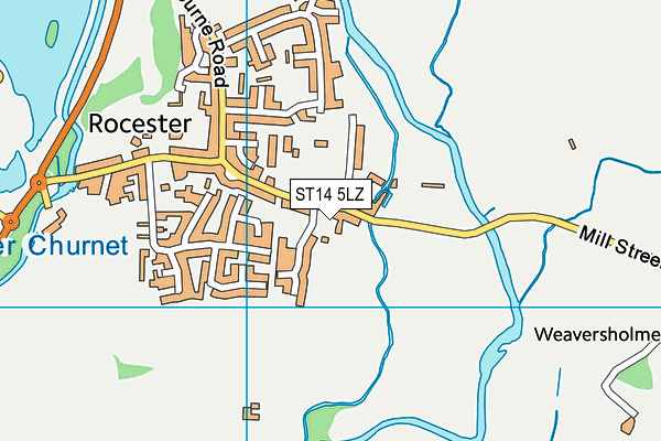 ST14 5LZ map - OS VectorMap District (Ordnance Survey)