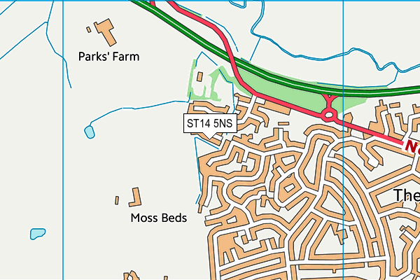 ST14 5NS map - OS VectorMap District (Ordnance Survey)