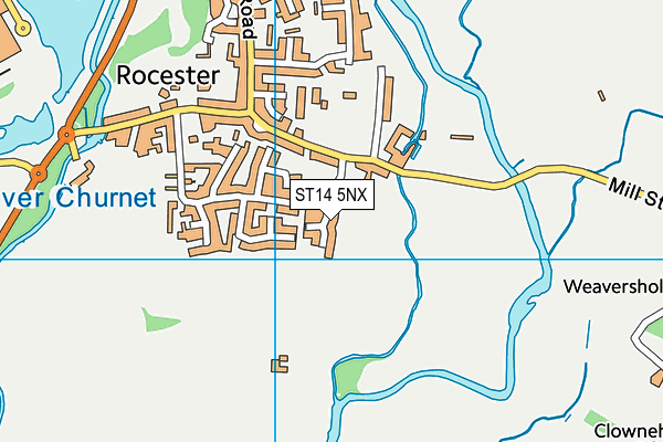 ST14 5NX map - OS VectorMap District (Ordnance Survey)