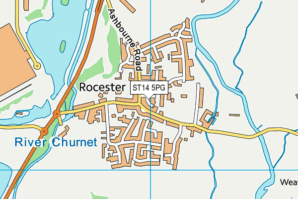 ST14 5PG map - OS VectorMap District (Ordnance Survey)