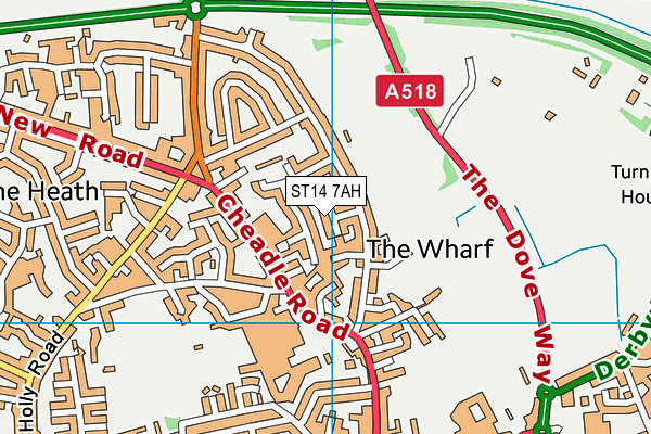 ST14 7AH map - OS VectorMap District (Ordnance Survey)