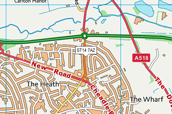 ST14 7AZ map - OS VectorMap District (Ordnance Survey)