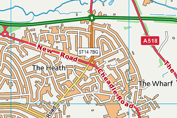 ST14 7BG map - OS VectorMap District (Ordnance Survey)