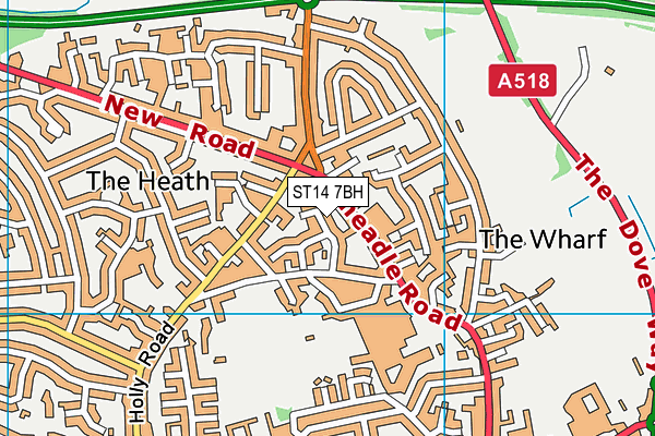 ST14 7BH map - OS VectorMap District (Ordnance Survey)