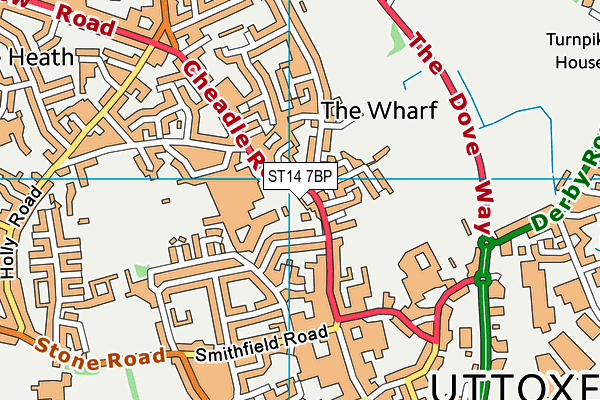 ST14 7BP map - OS VectorMap District (Ordnance Survey)