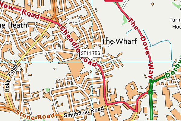 ST14 7BS map - OS VectorMap District (Ordnance Survey)