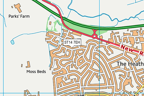 ST14 7EH map - OS VectorMap District (Ordnance Survey)