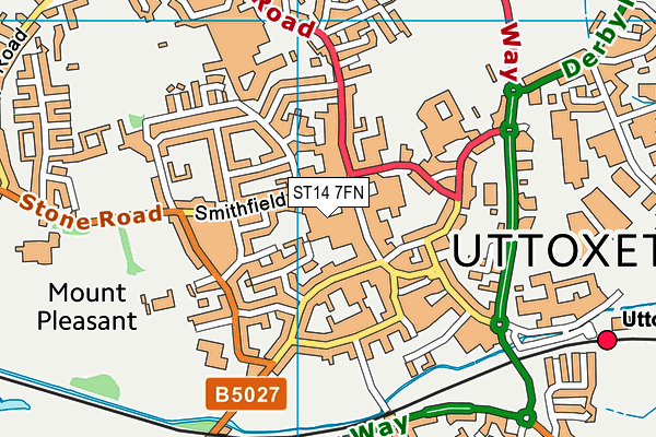 ST14 7FN map - OS VectorMap District (Ordnance Survey)