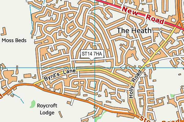 ST14 7HA map - OS VectorMap District (Ordnance Survey)