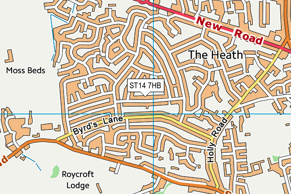 ST14 7HB map - OS VectorMap District (Ordnance Survey)