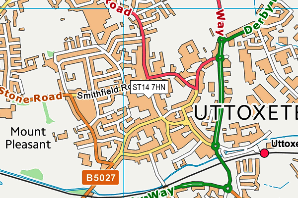 ST14 7HN map - OS VectorMap District (Ordnance Survey)