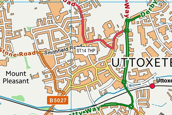 ST14 7HP map - OS VectorMap District (Ordnance Survey)