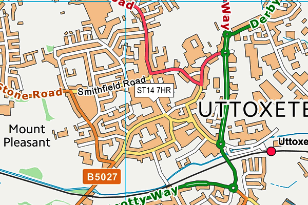 ST14 7HR map - OS VectorMap District (Ordnance Survey)